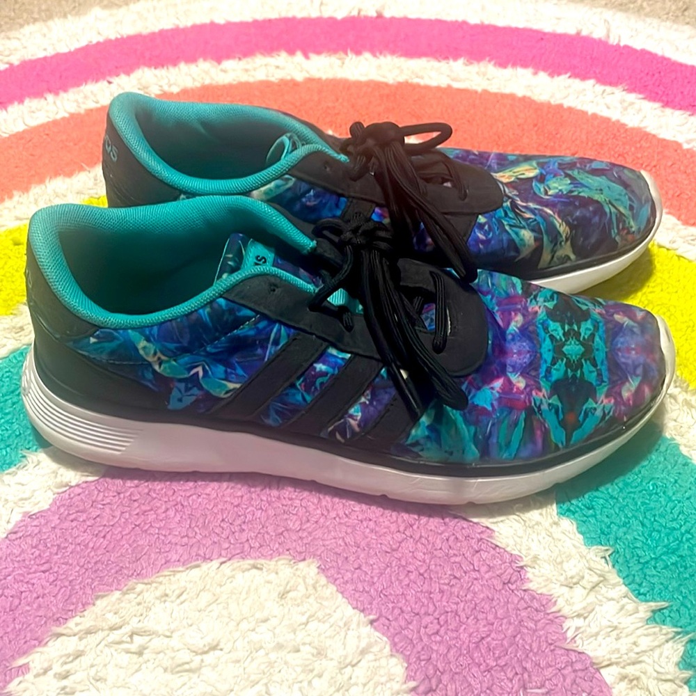Adidas Womens Neo Lite Racer Running Shoes F99093 Blue Purple Black Size 8 1/2